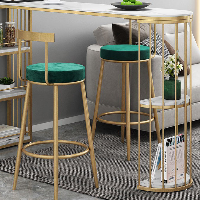 White Glam Style Table in Metal and Wood Milk Tea Shop Bar Table