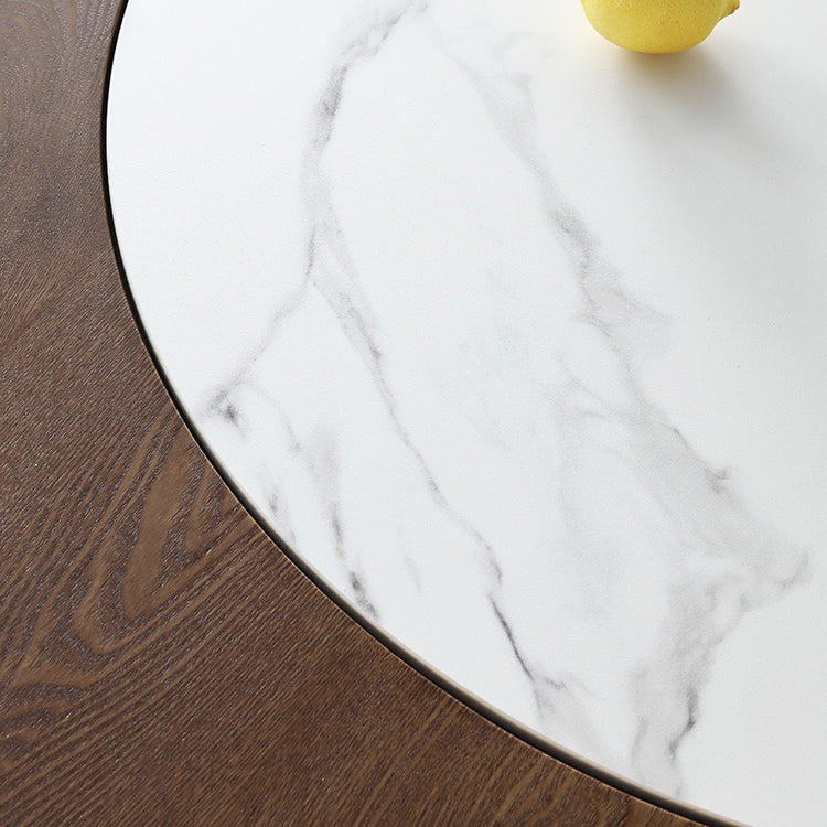 Modern 1/4/5/7 Pieces Dining Set Sintered Stone Dining Table Set with Wood Legs for Home