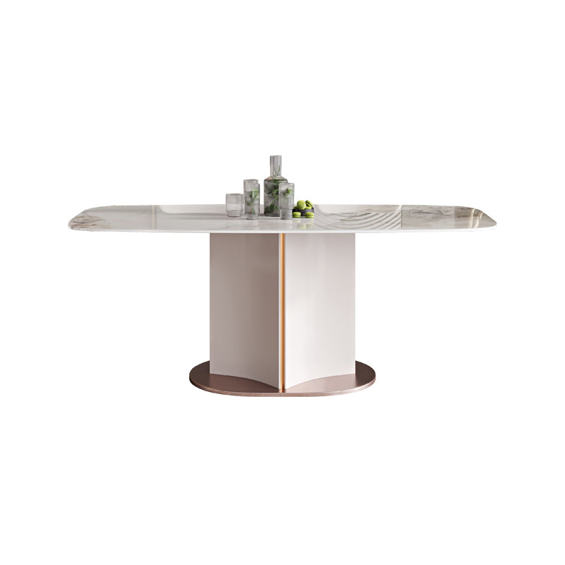 dern 1/2/3/5/7 Pieces Dining Set Sintered Stone Dining Table Set with Leather Chairs