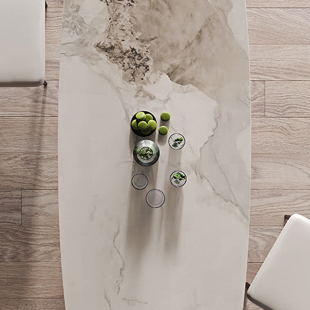 dern 1/2/3/5/7 Pieces Dining Set Sintered Stone Dining Table Set with Leather Chairs