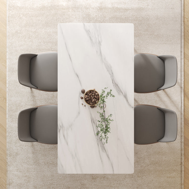 Modern 1/4/5/6/7 Pieces Dining Set Sintered Stone Dining Table Set with Wood Legs for Home