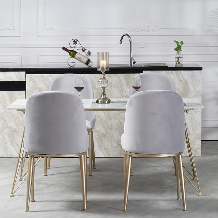 Glam Style 1/2/3/5 Pieces Dining Furniture Set Rectangle Dining Room Table and Chair Set