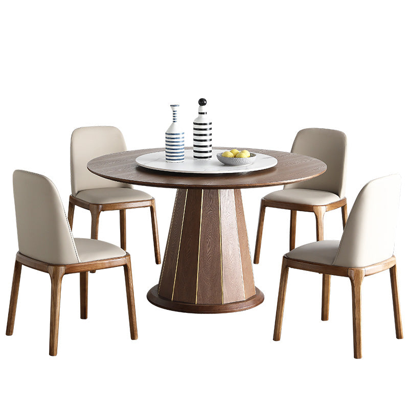 Modern 1/4/5/7 Pieces Dining Set Sintered Stone Dining Table Set with Wooden Legs for Home