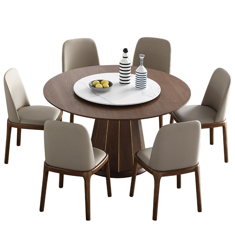 Modern 1/4/5/7 Pieces Dining Set Sintered Stone Dining Table Set with Wooden Legs for Home