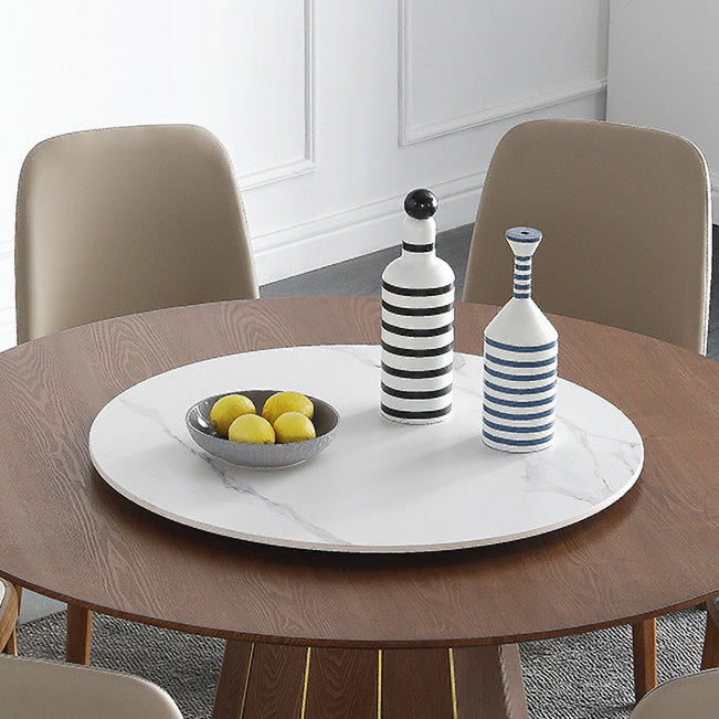 Modern 1/4/5/7 Pieces Dining Set Sintered Stone Dining Table Set with Wooden Legs for Home