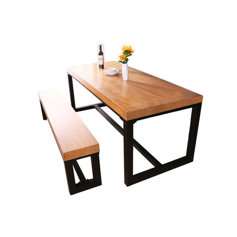 Industrial Style 1/2/3/4 Pieces Dinette Set Solid Wood Table and Bench Set