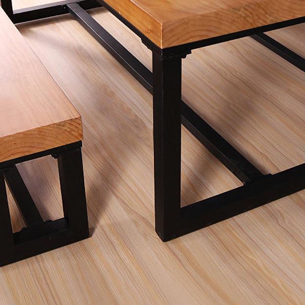 Industrial Style 1/2/3/4 Pieces Dinette Set Solid Wood Table and Bench Set