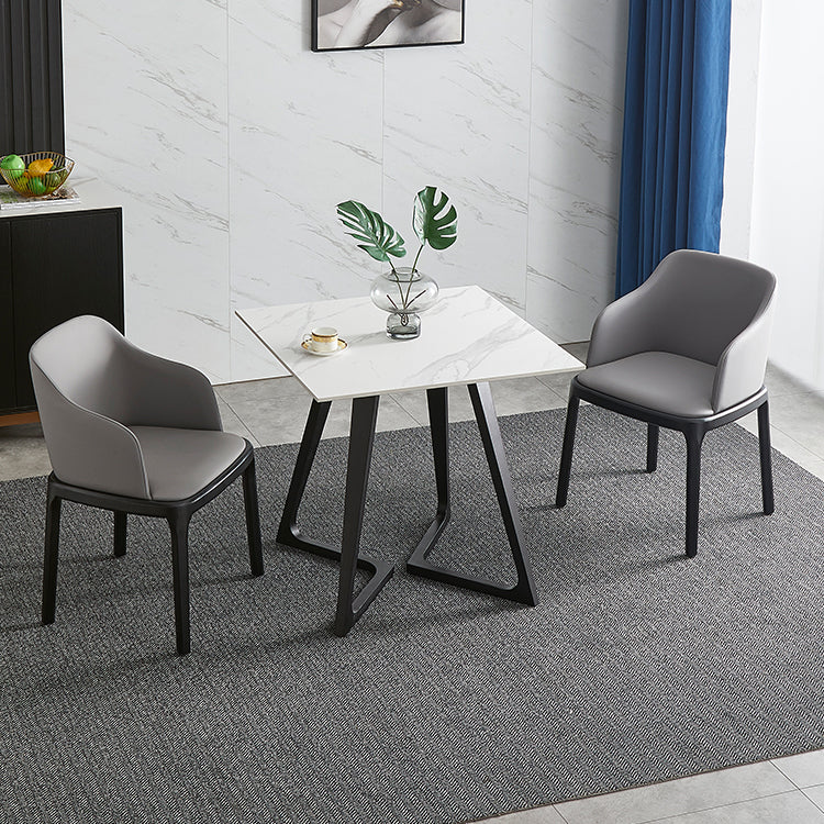 Mesa de piedra con pedestal doble, mesa de comedor de estilo industrial para interiores