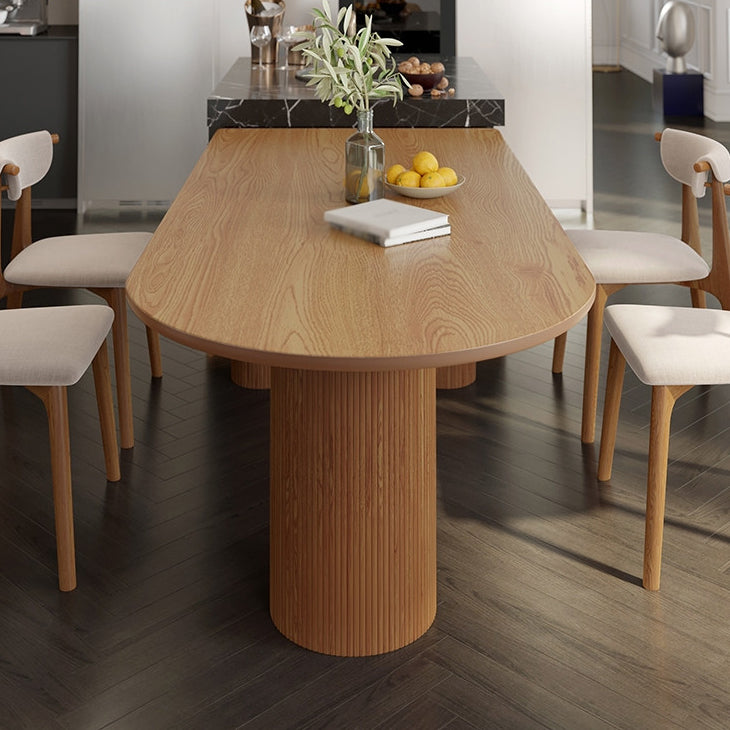 Moderne stijl eettafel massief houten eettafel met 3 poten voor keuken