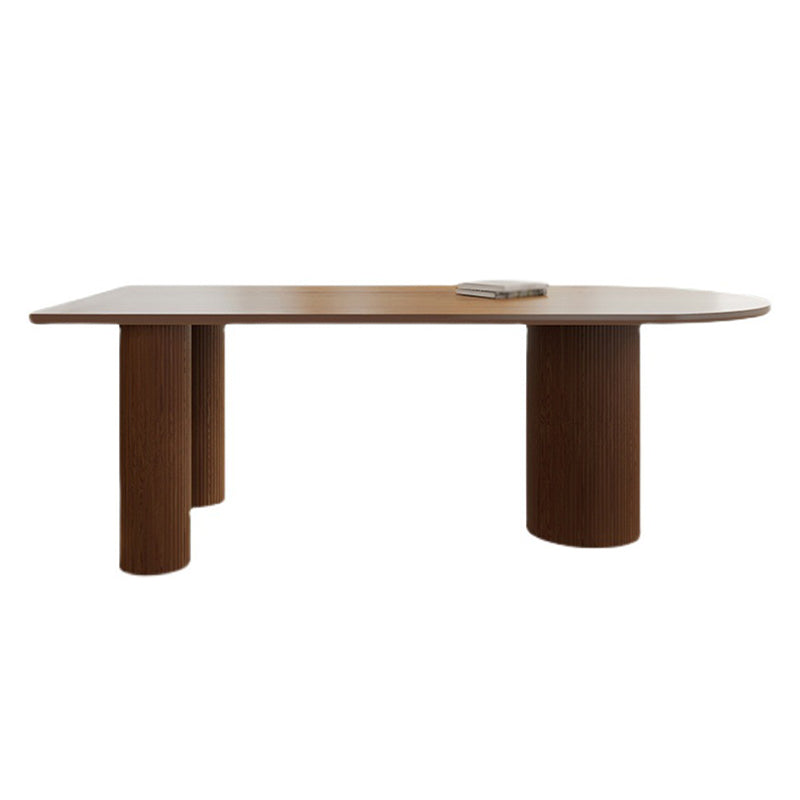Moderne stijl eettafel massief houten eettafel met 3 poten voor keuken