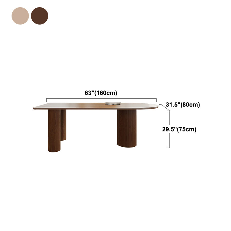 Moderne stijl eettafel massief houten eettafel met 3 poten voor keuken