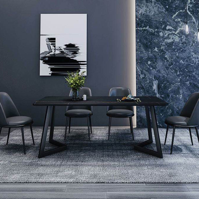 Moderne stijl rechthoek steenmeubels dubbele voetstuk eetkamercollectie