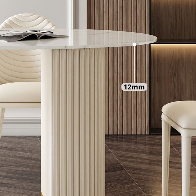 Traditionele luxe eettafel Ovaal Dubbele voetstuk Dining Site Tafel voor eetkamer