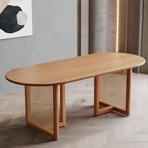 Mesa de comedor de madera maciza de pino, mesa de comedor de estilo sencillo para interior