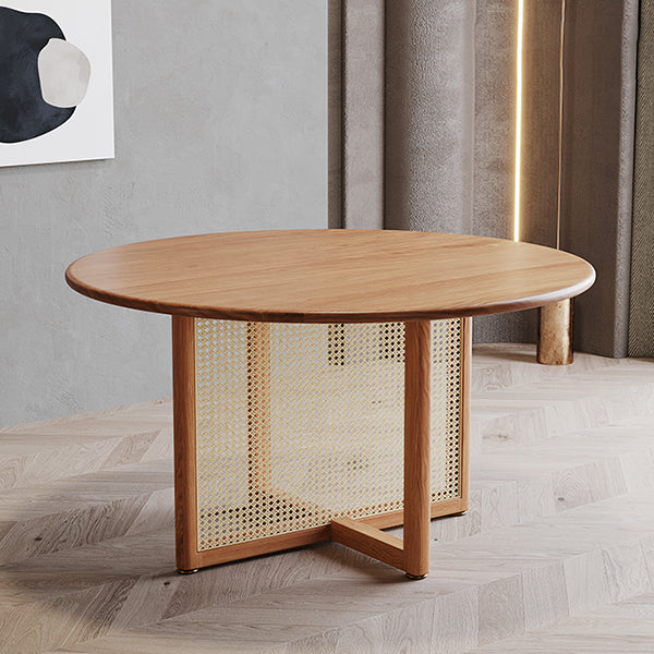 Mesa de comedor de madera maciza de pino, mesa de comedor de estilo sencillo para interior