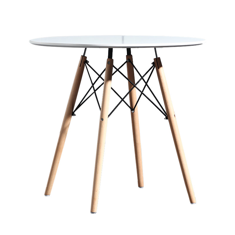 Wood Contemporary Round Dining Table Manufactured Wood Top Table for Dining Room