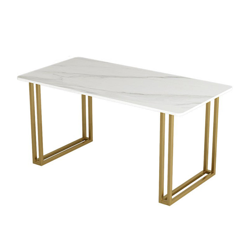 Mesa de comedor de piedra sinterizada Mesa trineo de lujo tradicional con marco dorado
