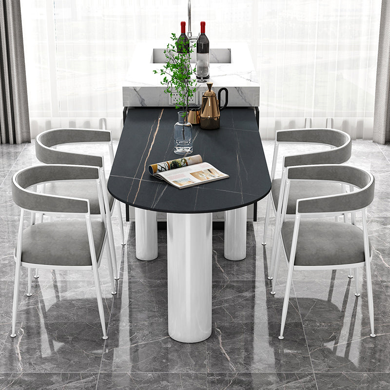 Gesinterde stenen eettafel moderne stijl eettafel voor keuken