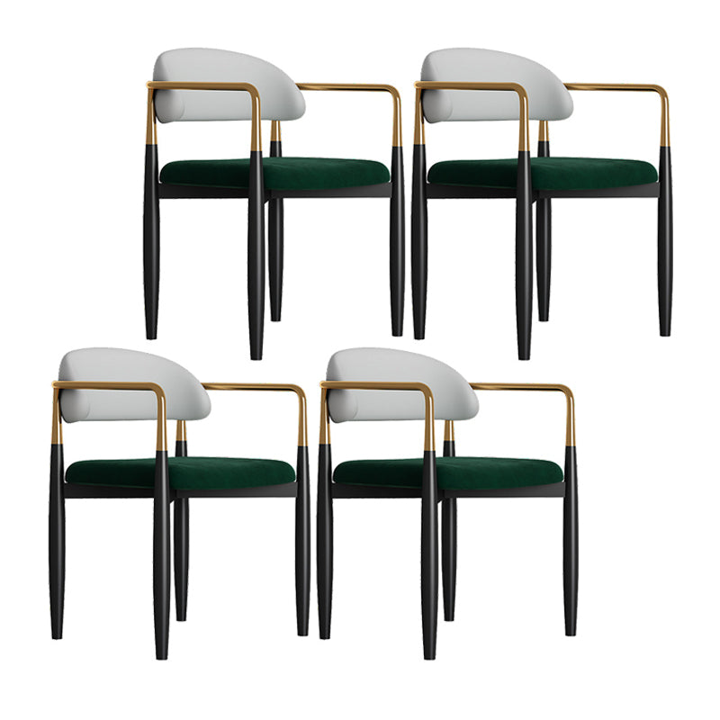 Silla de comedor casera tapizada contemporánea con respaldo abierto y acabado mate