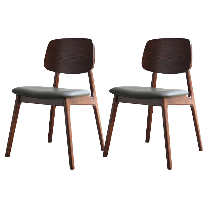 Silla de comedor moderna con respaldo abierto, silla lateral sin brazos de comedor de madera para el hogar