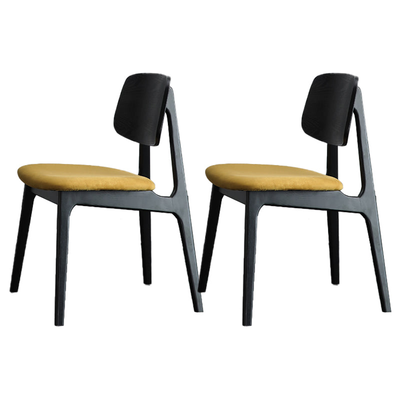 Silla de comedor moderna con respaldo abierto, silla lateral sin brazos de comedor de madera para el hogar