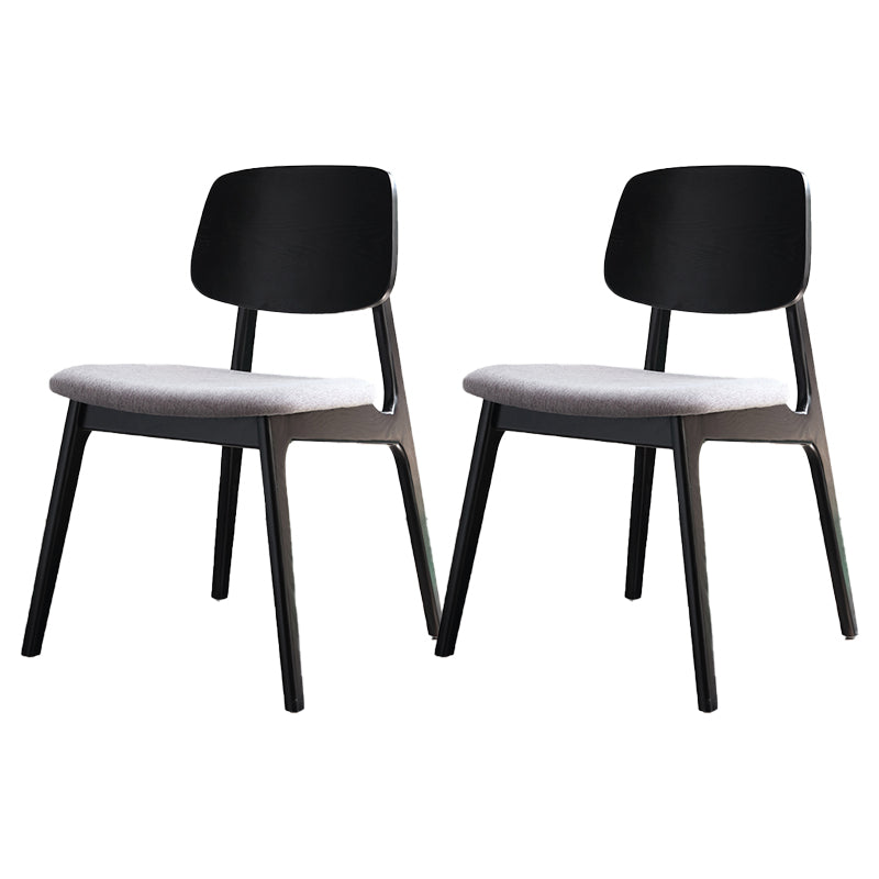 Silla de comedor moderna con respaldo abierto, silla lateral sin brazos de comedor de madera para el hogar