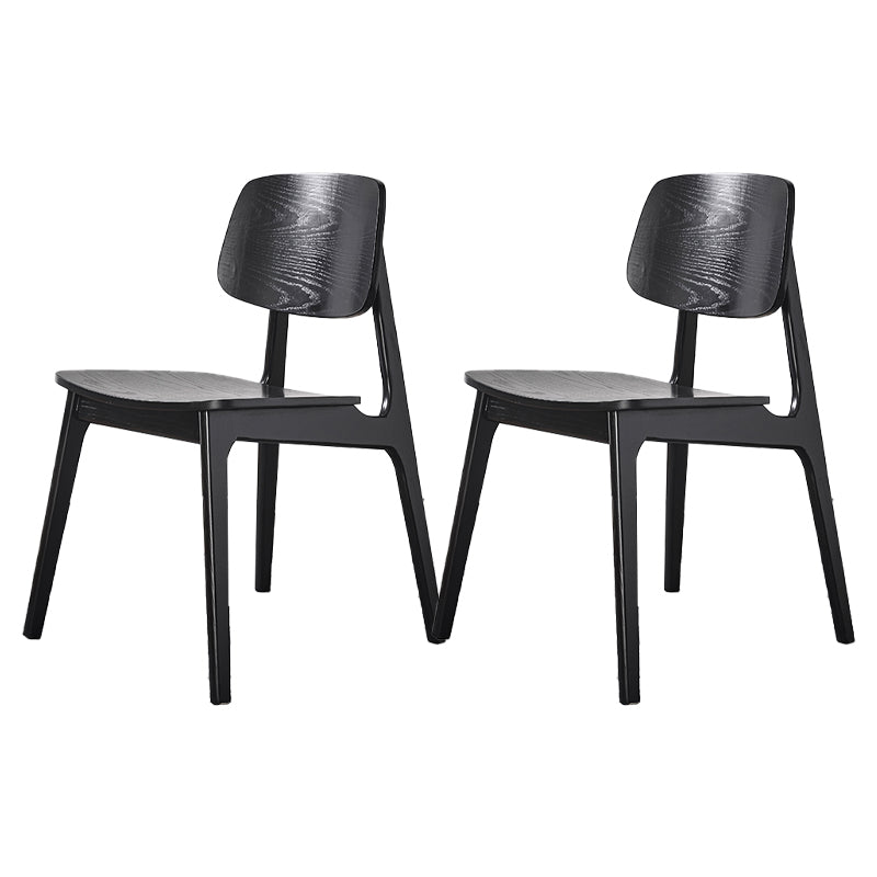 Silla de comedor moderna con respaldo abierto, silla lateral sin brazos de comedor de madera para el hogar