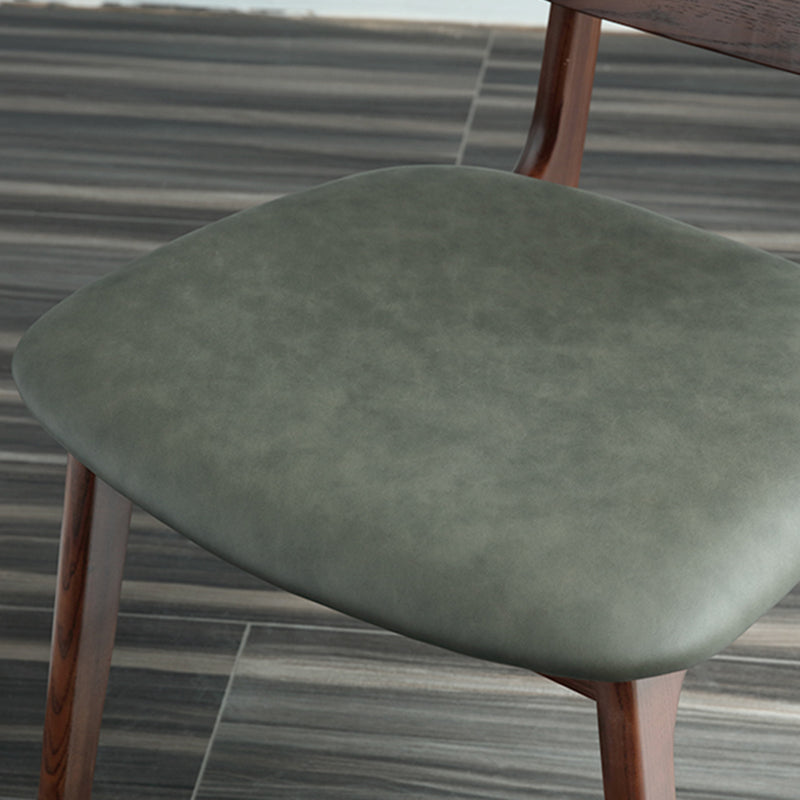 Silla de comedor moderna con respaldo abierto, silla lateral sin brazos de comedor de madera para el hogar