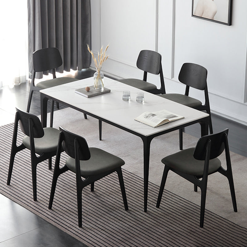 Silla de comedor moderna con respaldo abierto, silla lateral sin brazos de comedor de madera para el hogar