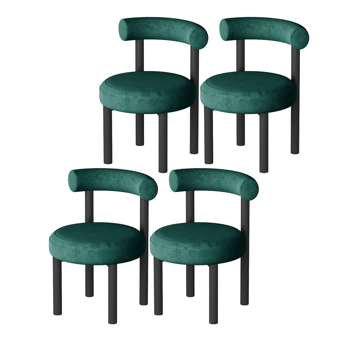 Silla lateral de terciopelo estilo diseñador, respaldo abierto, acabado mate, silla de comedor
