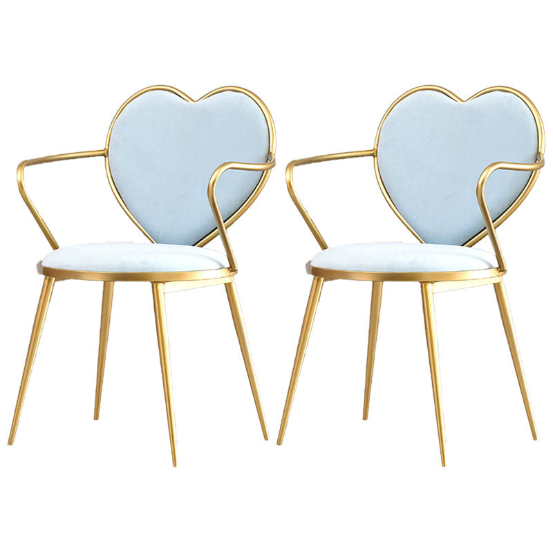 El comedor del terciopelo de Glam preside la silla de comedor del brazo del metal para el uso del restaurante
