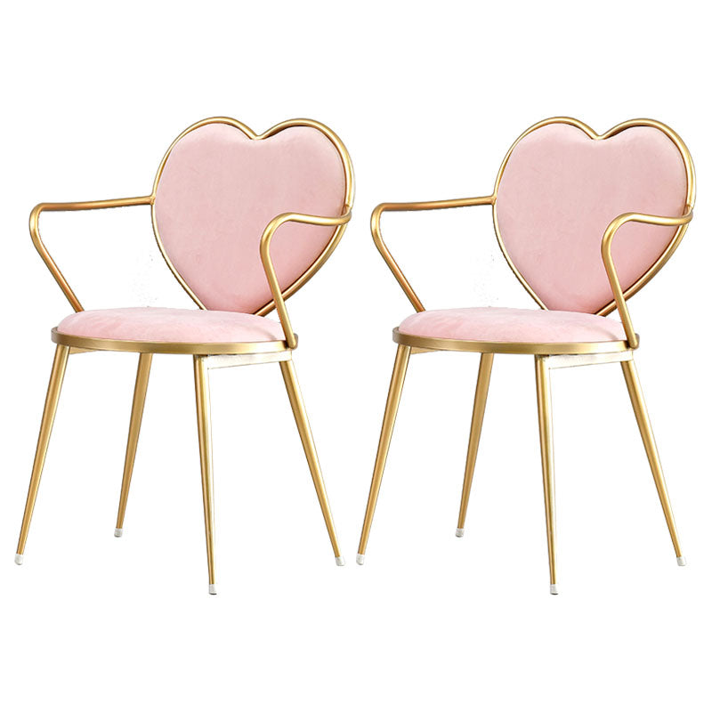 El comedor del terciopelo de Glam preside la silla de comedor del brazo del metal para el uso del restaurante