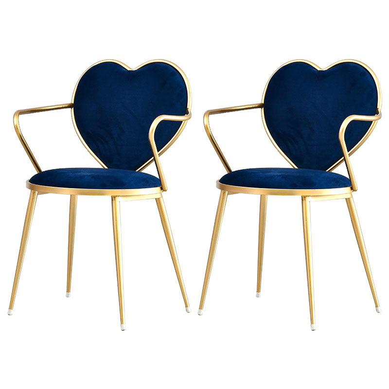 El comedor del terciopelo de Glam preside la silla de comedor del brazo del metal para el uso del restaurante