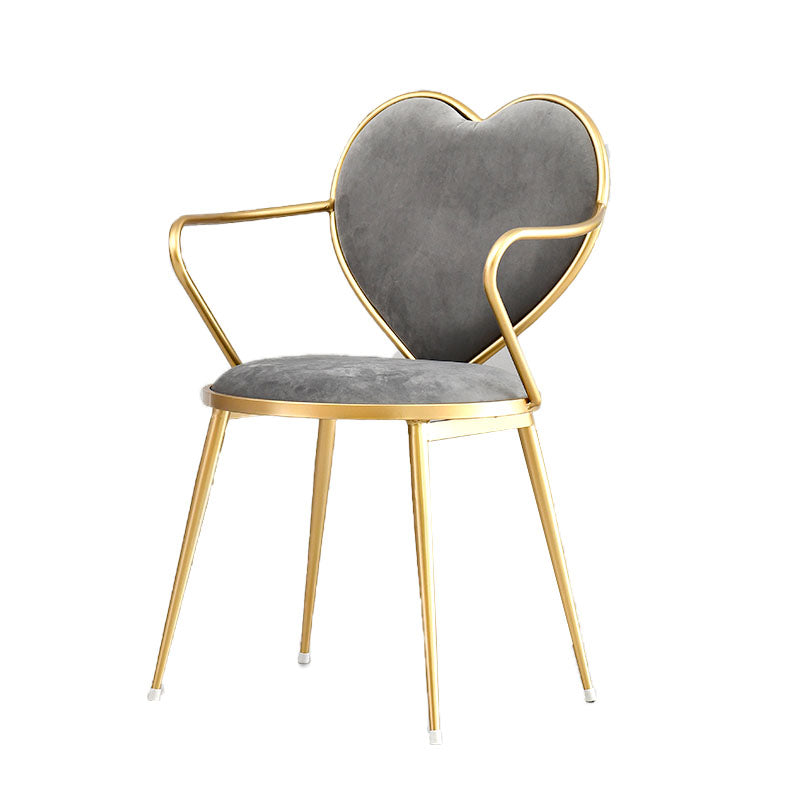 El comedor del terciopelo de Glam preside la silla de comedor del brazo del metal para el uso del restaurante
