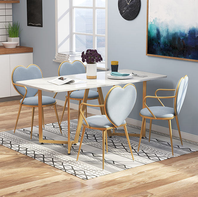 El comedor del terciopelo de Glam preside la silla de comedor del brazo del metal para el uso del restaurante