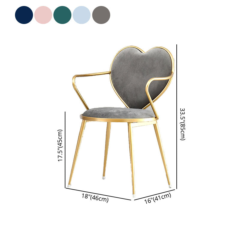 El comedor del terciopelo de Glam preside la silla de comedor del brazo del metal para el uso del restaurante