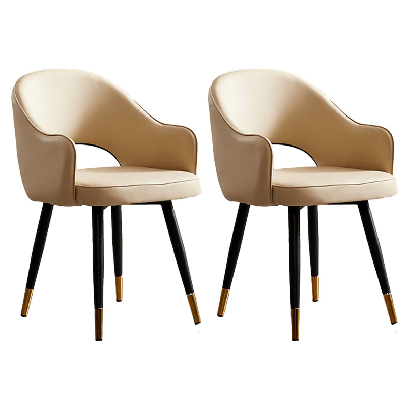 Sillas laterales de comedor con respaldo abierto de diseño escandinavo Sillas laterales tapizadas