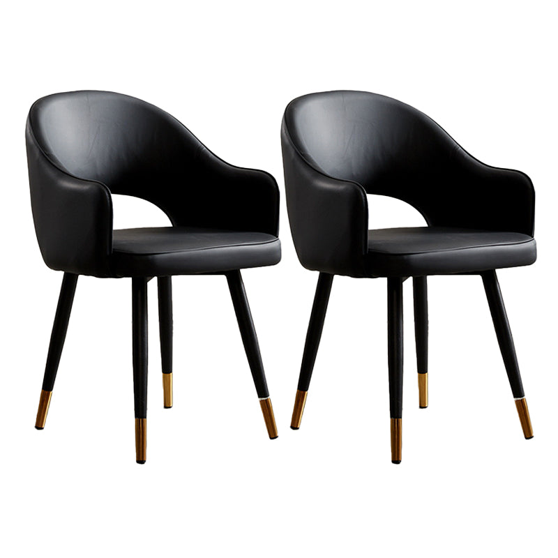 Sillas laterales de comedor con respaldo abierto de diseño escandinavo Sillas laterales tapizadas