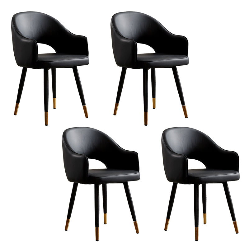 Sillas laterales de comedor con respaldo abierto de diseño escandinavo Sillas laterales tapizadas