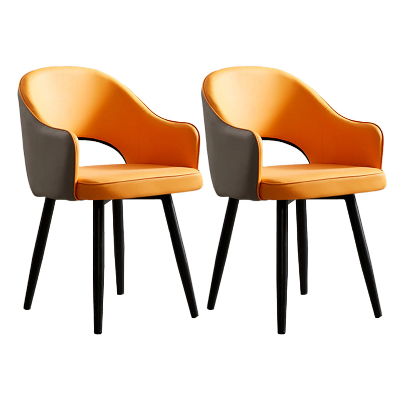 Sillas laterales de comedor con respaldo abierto de diseño escandinavo Sillas laterales tapizadas