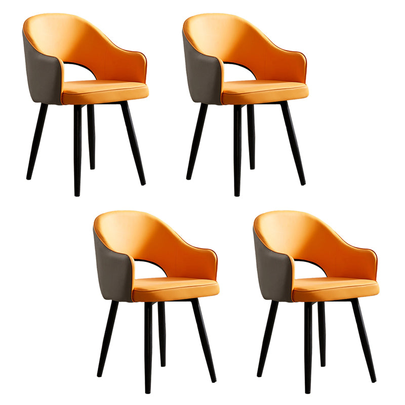 Sillas laterales de comedor con respaldo abierto de diseño escandinavo Sillas laterales tapizadas