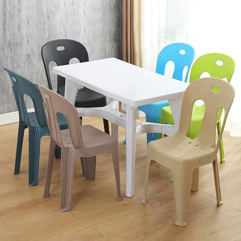 Moderne eetkamerstoel Plastic Dining Armloze zijstoelen