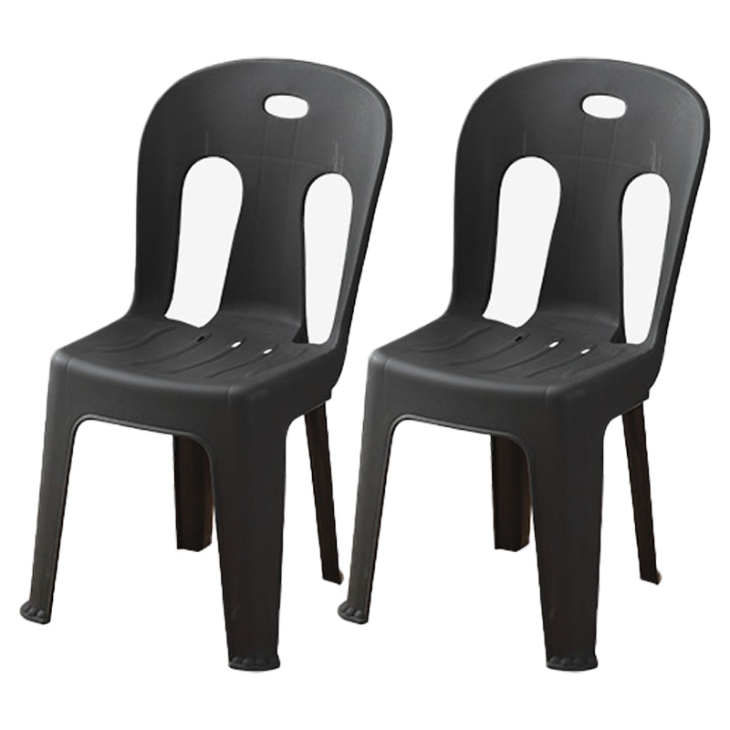 Moderne eetkamerstoel Plastic Dining Armloze zijstoelen