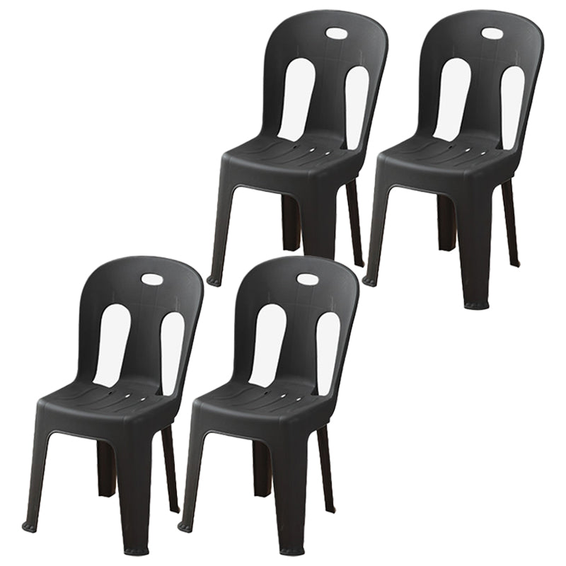 Moderne eetkamerstoel Plastic Dining Armloze zijstoelen