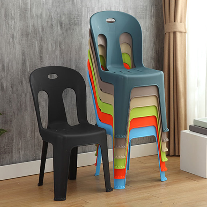 Moderne eetkamerstoel Plastic Dining Armloze zijstoelen
