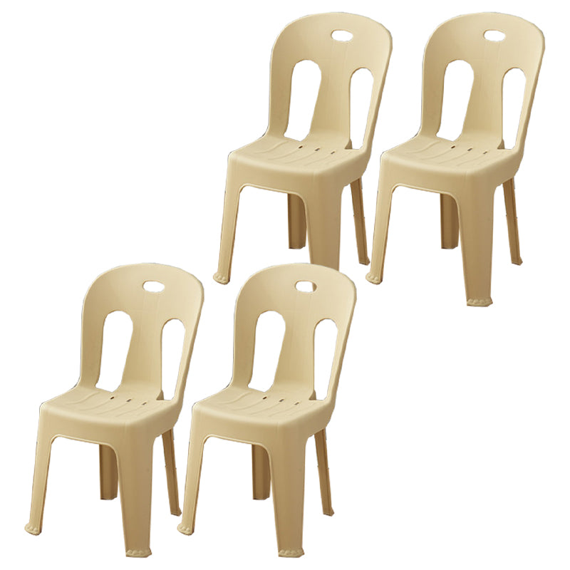 Moderne eetkamerstoel Plastic Dining Armloze zijstoelen