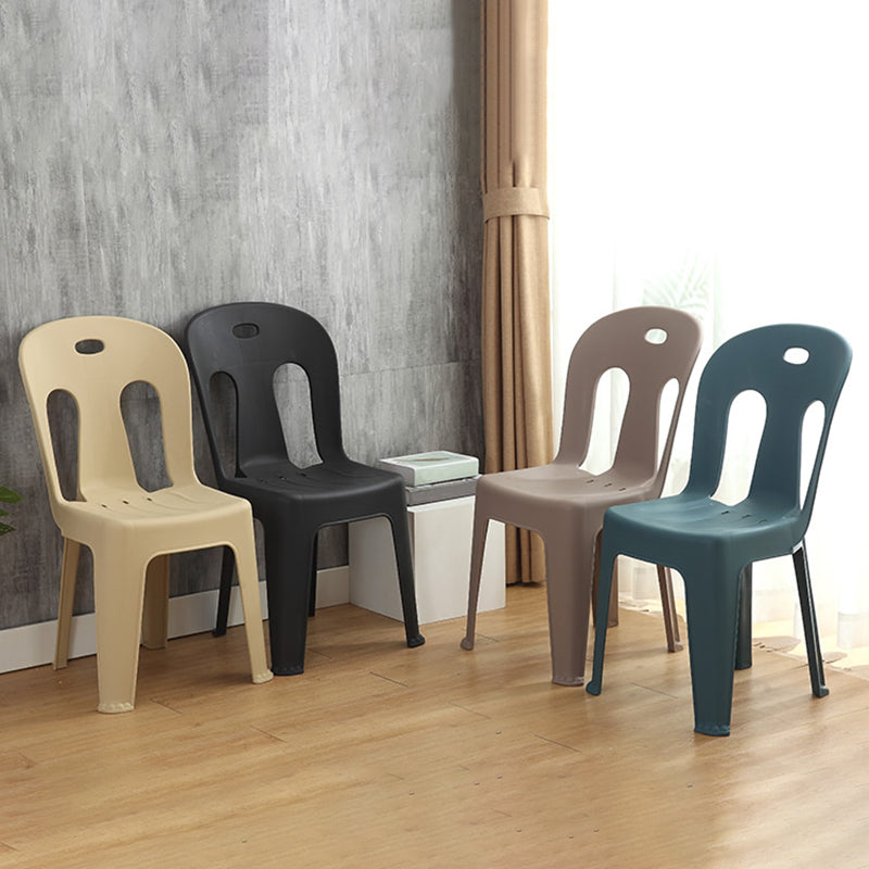 Moderne eetkamerstoel Plastic Dining Armloze zijstoelen