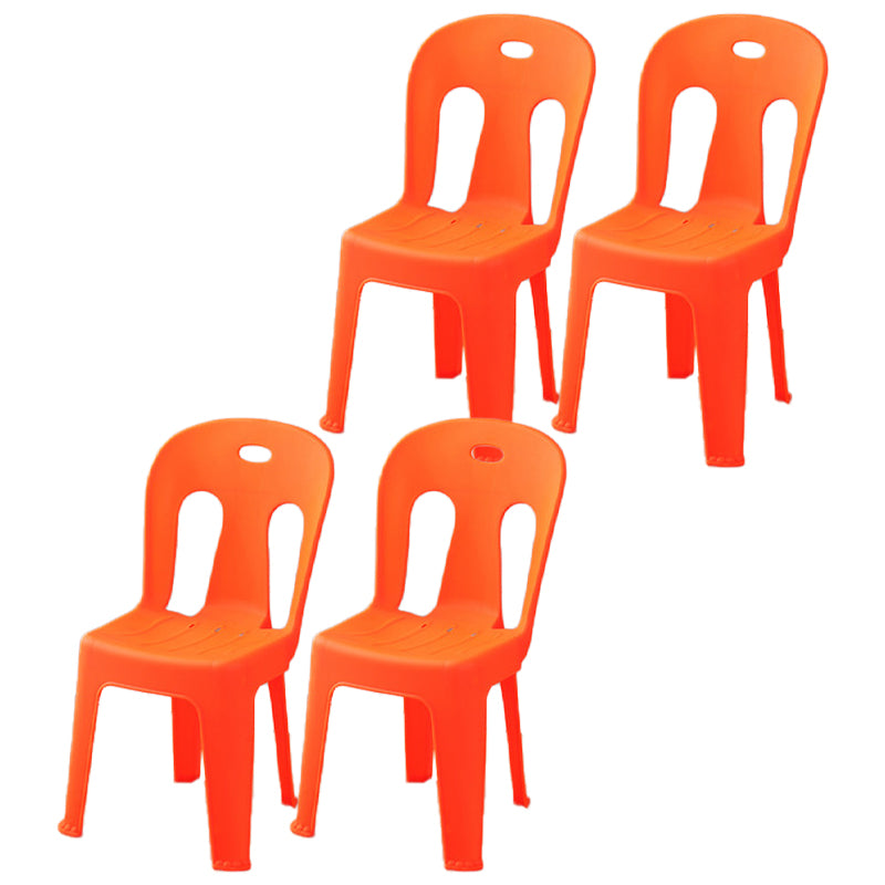 Moderne eetkamerstoel Plastic Dining Armloze zijstoelen