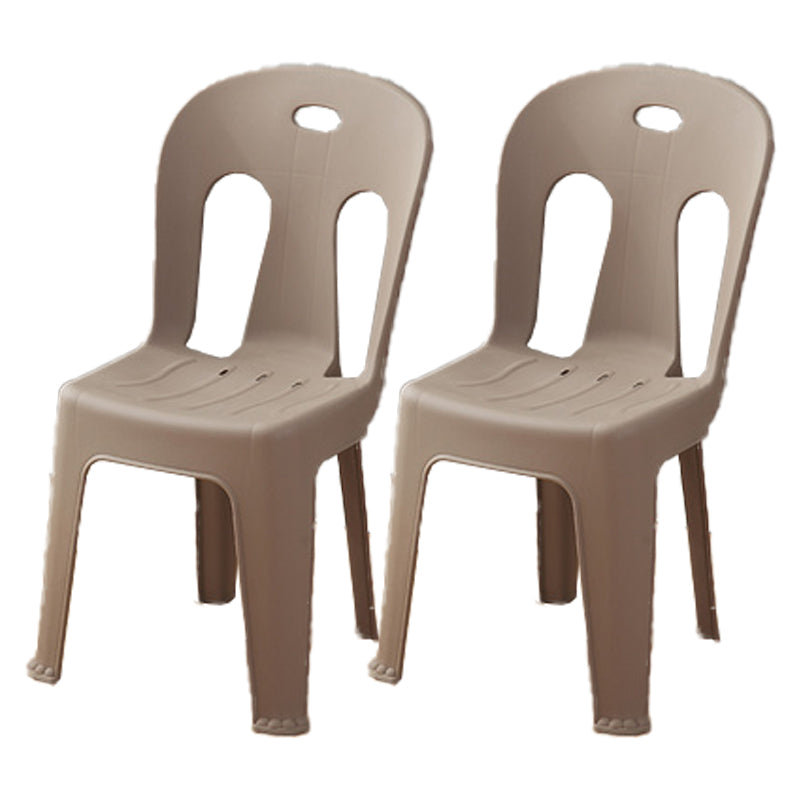Moderne eetkamerstoel Plastic Dining Armloze zijstoelen