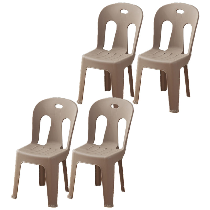 Moderne eetkamerstoel Plastic Dining Armloze zijstoelen